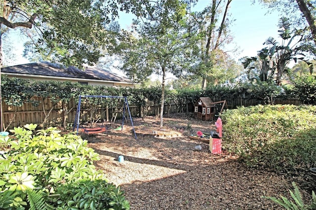 view of yard featuring a playground