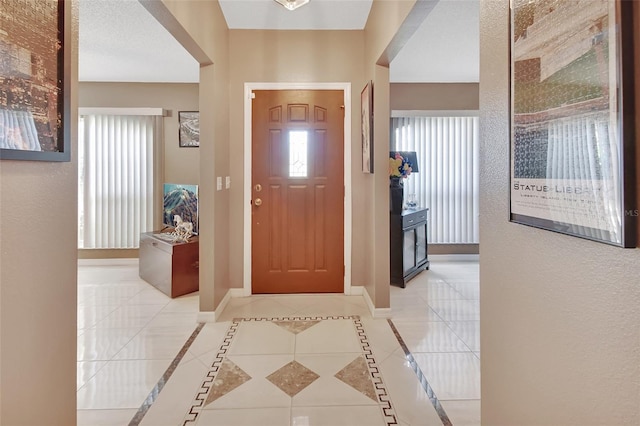 view of tiled foyer