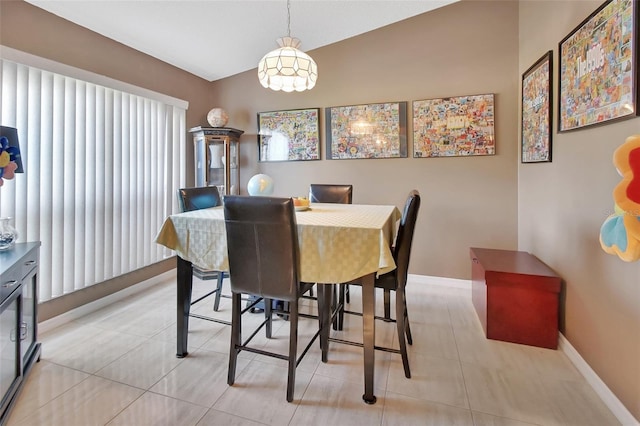 dining room with light tile patterned floors