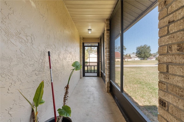 view of unfurnished sunroom