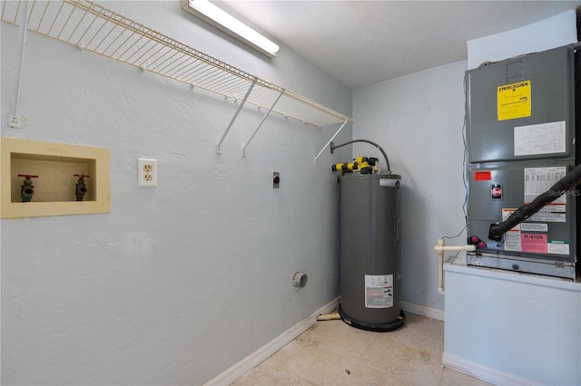 utilities with electric water heater and heating unit