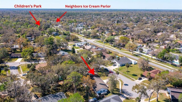 aerial view featuring a residential view