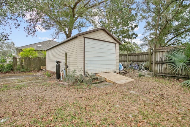 view of outdoor structure featuring a garage