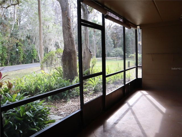 view of unfurnished sunroom