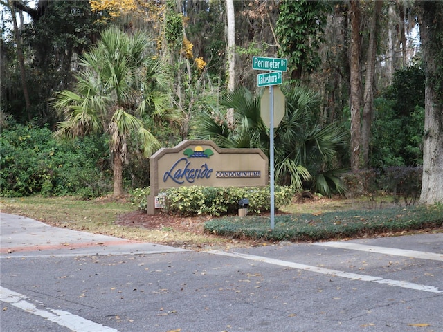 view of community sign