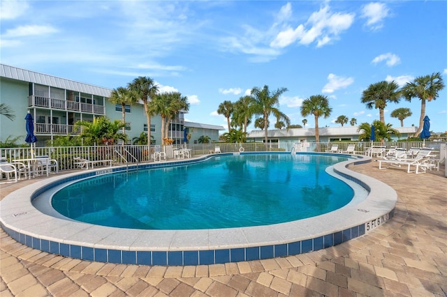 view of pool with a patio area