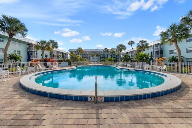 view of pool with a patio area