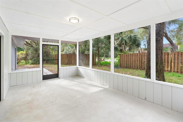 view of unfurnished sunroom