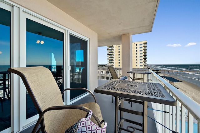 balcony with a water view