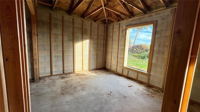 miscellaneous room with a healthy amount of sunlight and concrete floors