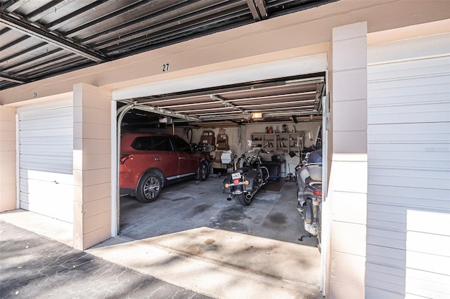 view of garage