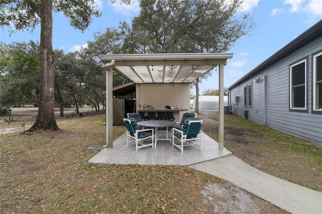 view of patio / terrace featuring central AC unit