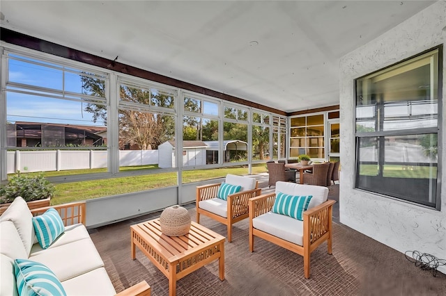 view of sunroom