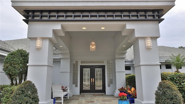 entrance to property with french doors