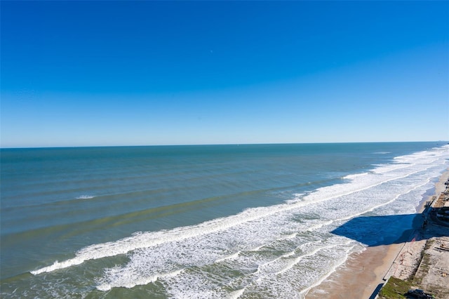 view of water feature featuring a beach view