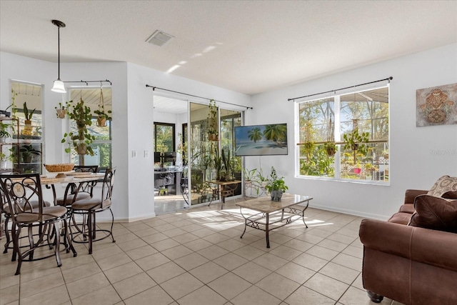 view of tiled living room