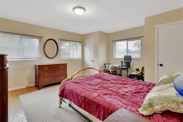 bedroom featuring light hardwood / wood-style flooring