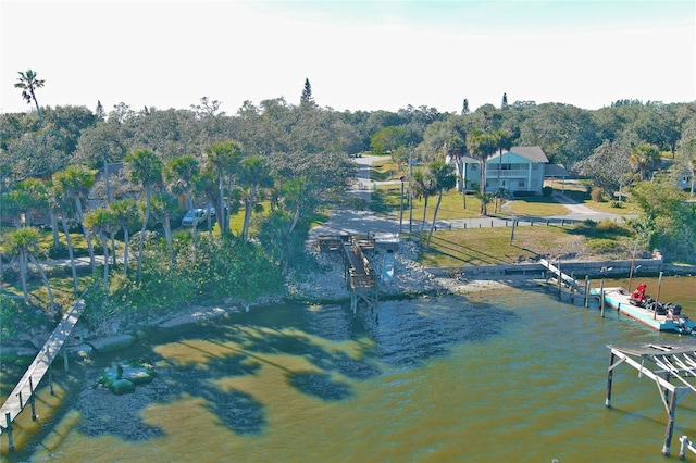 property view of water with a boat dock