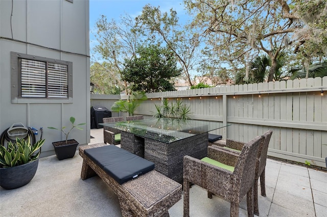 view of patio featuring area for grilling