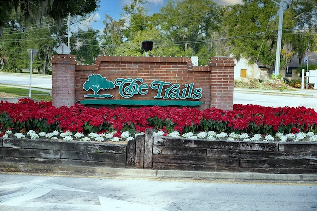 view of community sign