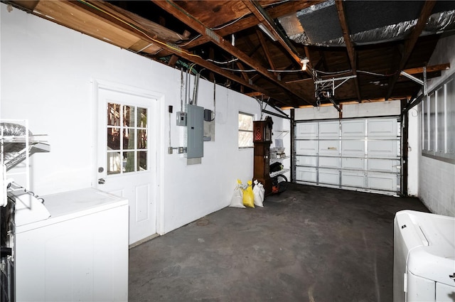 garage with electric panel