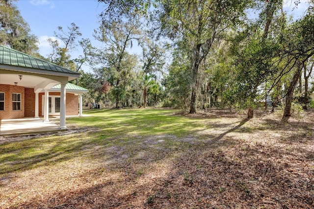 view of yard with a patio area