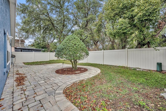 view of yard with a patio area