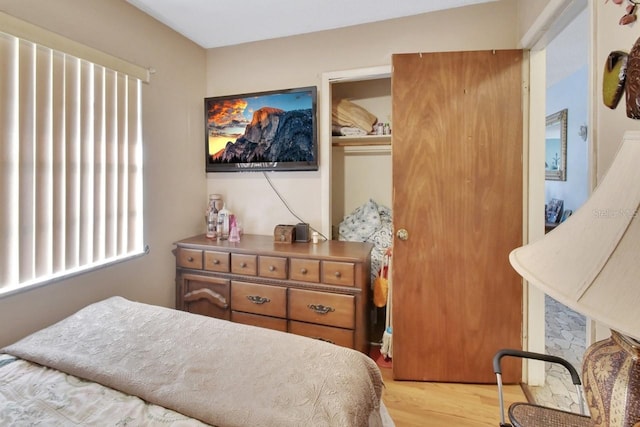 bedroom featuring light hardwood / wood-style floors