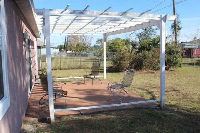 view of patio with a pergola