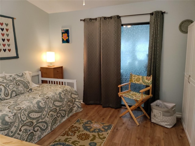 bedroom featuring light hardwood / wood-style flooring