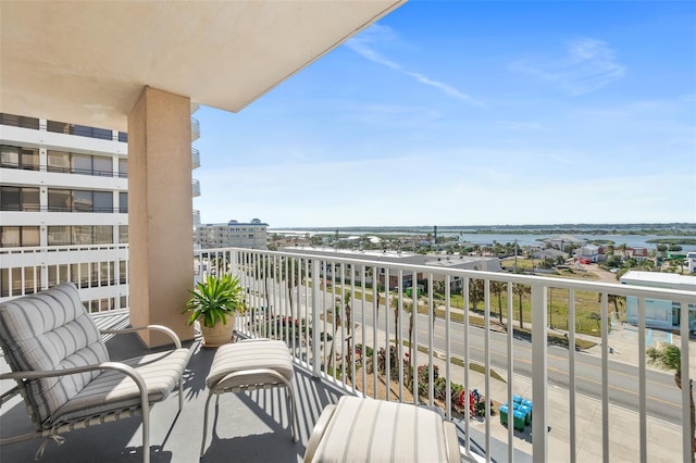 balcony with a water view