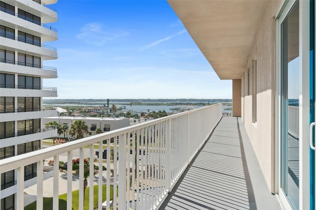 balcony with a water view