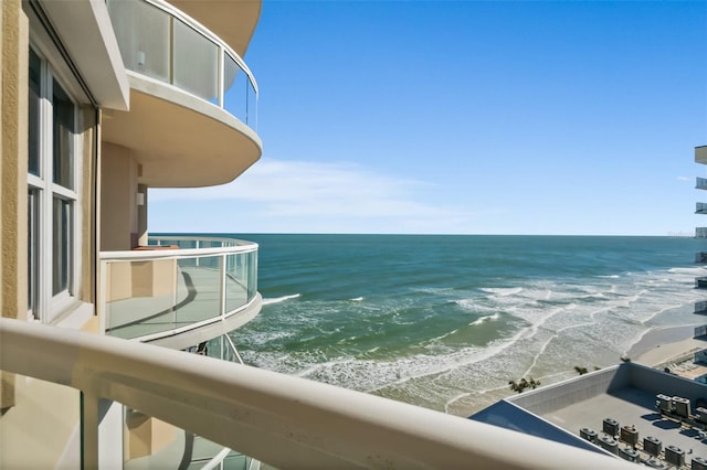 property view of water with a view of the beach