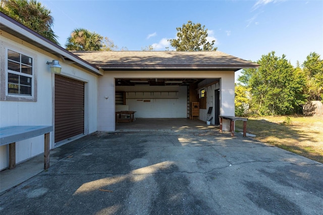 view of garage