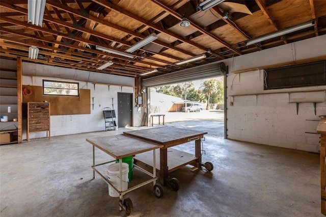 view of garage