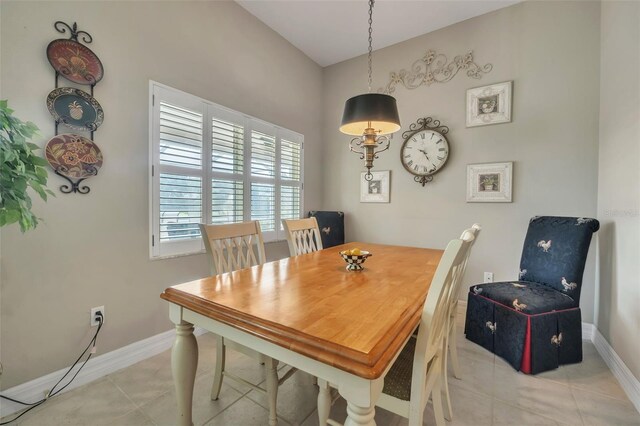 view of tiled dining area