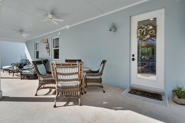 view of patio / terrace with ceiling fan