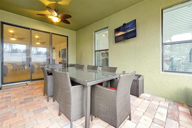 view of patio / terrace with ceiling fan