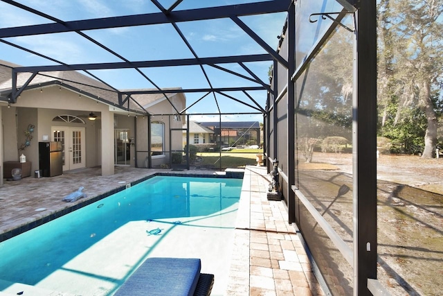 428 Hightower Dr, Debary, FL 32713 - outdoor pool with french doors, a patio, and a lanai