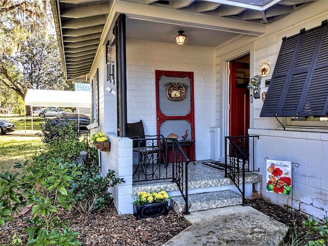 view of doorway to property