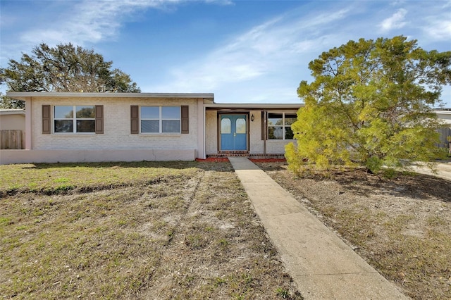 view of single story home