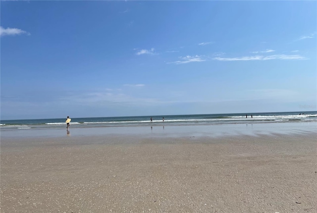 property view of water featuring a view of the beach