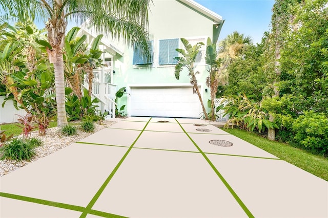 view of front of house with a garage