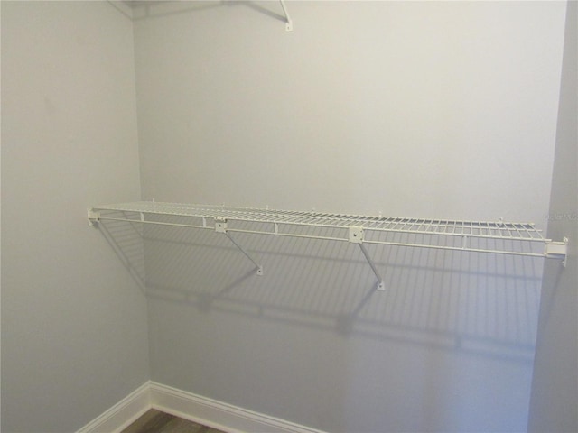 spacious closet featuring hardwood / wood-style flooring