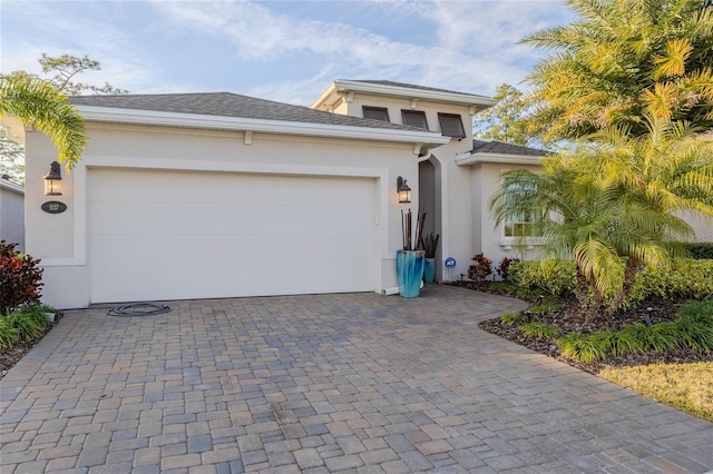 view of front of home with a garage