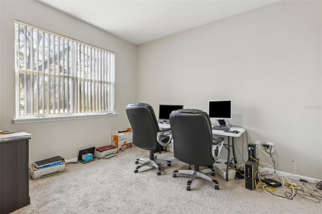 office with carpet flooring