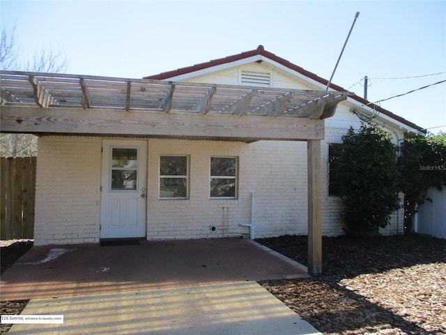 view of front of house with a patio