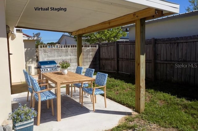 view of patio featuring area for grilling