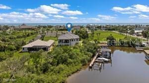 801 N Flagler Ave, Flagler Beach, FL 32136 - drone / aerial view with a water view