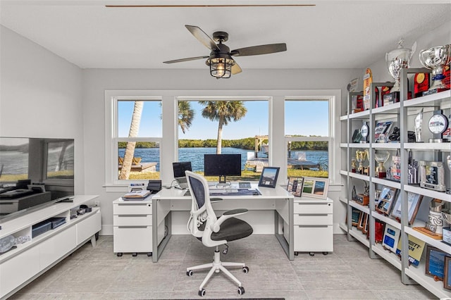 office with ceiling fan